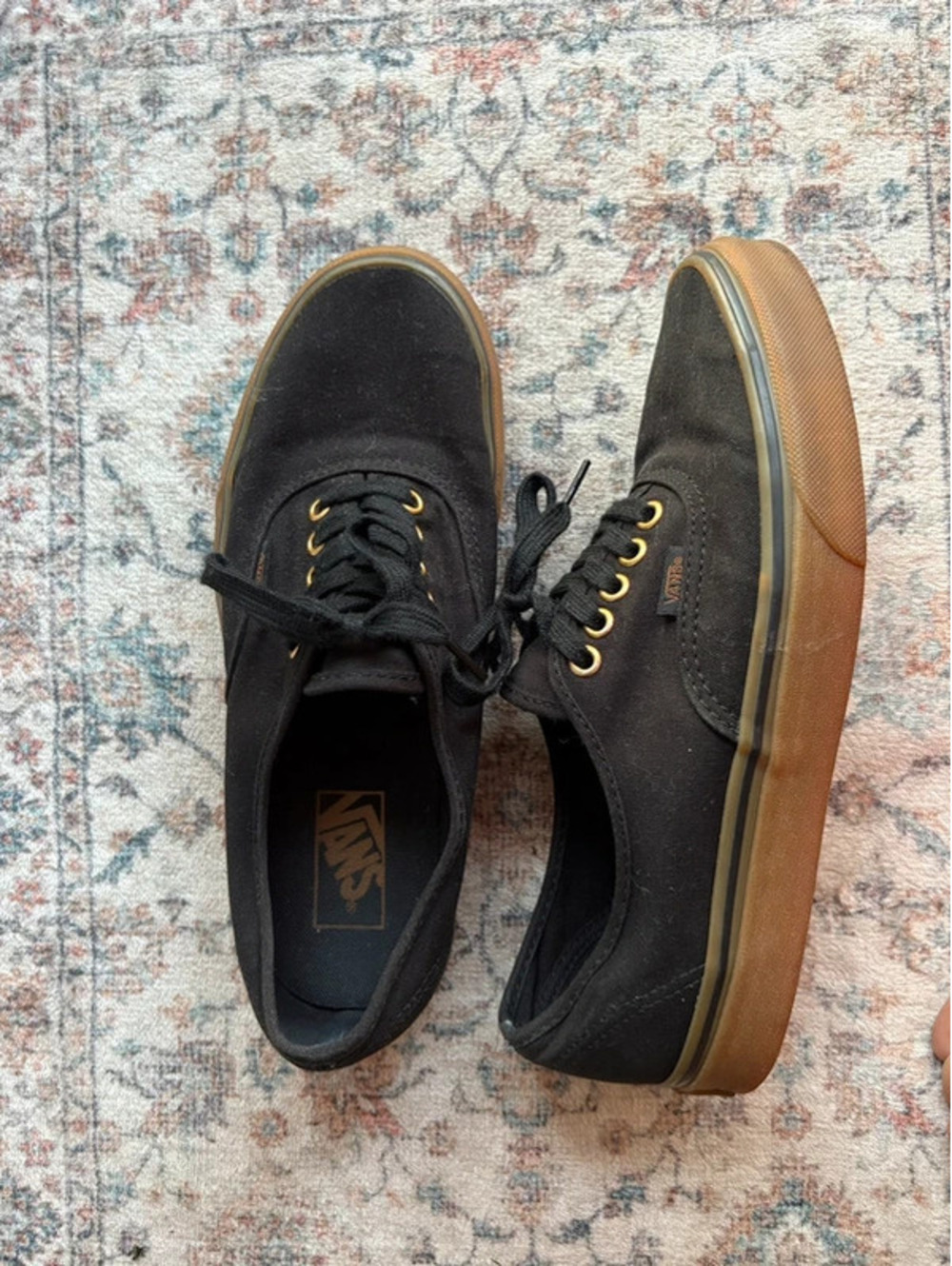 Mens 8 Womens 9.5 USA Low Classic Black & Gold Vans